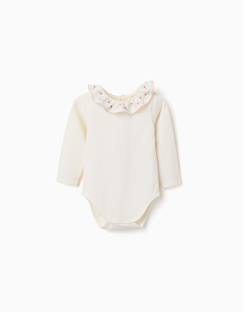 Bébé-Body-Babygrow à manches longues avec col en dentelle