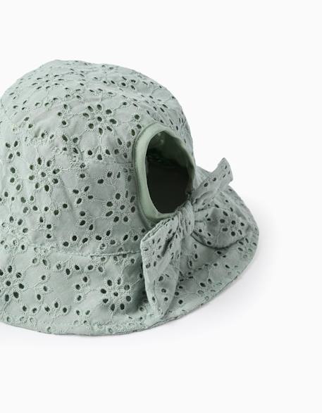 Bob en coton avec broderie anglaise Vert clair 2 - vertbaudet enfant 