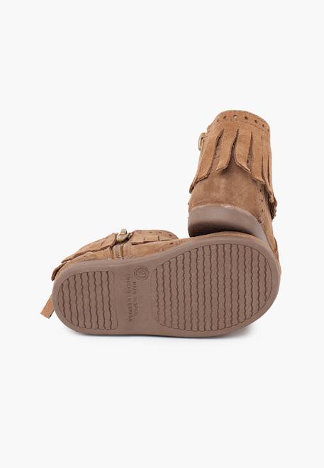 Bottes fille franges broguing fermeture éclair Camel+Gris+Taupe 15 - vertbaudet enfant 