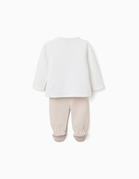 Pyjama long en coton matelassé Blanc 2 - vertbaudet enfant 