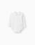 Body en coton à manches longues et motif cœur Blanc 1 - vertbaudet enfant 