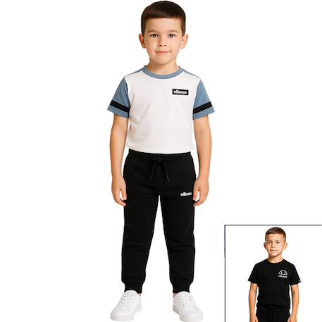Pack 2 t-shirts et 1 pantalon jogging garçon à imprimé Blanc 1 - vertbaudet enfant 
