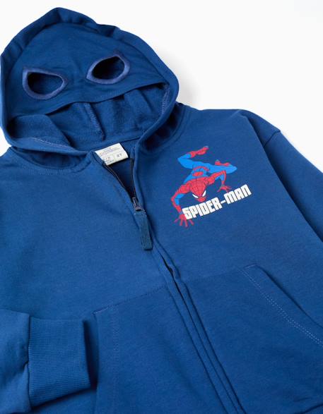 Sweat zippé en coton à capuche et imprimé spider-man Bleu foncé 3 - vertbaudet enfant 