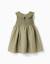 Robe bi-matière avec fleurs brodées Vert foncé 2 - vertbaudet enfant 