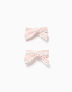 Lot de 2 pinces à cheveux avec nœud rayé  - vertbaudet enfant