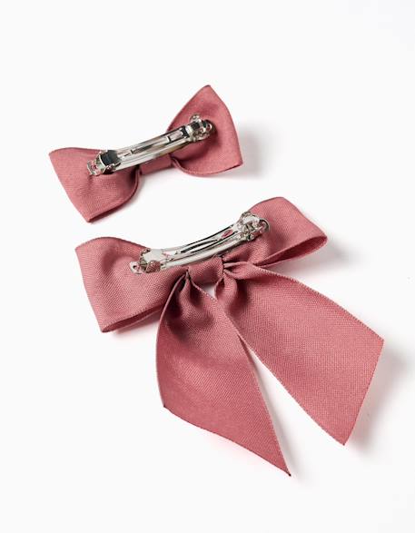Lot de 2 pinces avec nœuds en coton Bleu+Rose 4 - vertbaudet enfant 