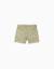 Short en sergé à motif floral et ourlets effilochés Vert foncé 2 - vertbaudet enfant 