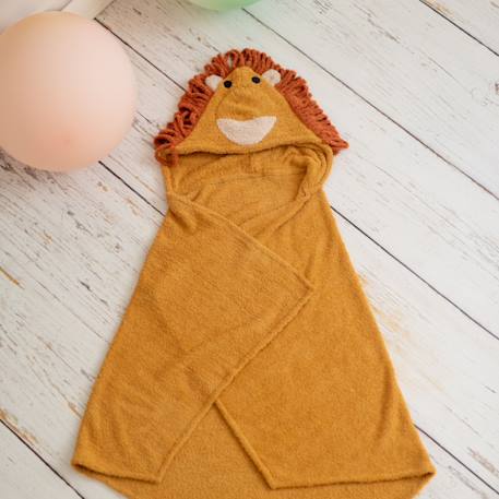 Serviette cape lion en tissu éponge doux Orange 2 - vertbaudet enfant 