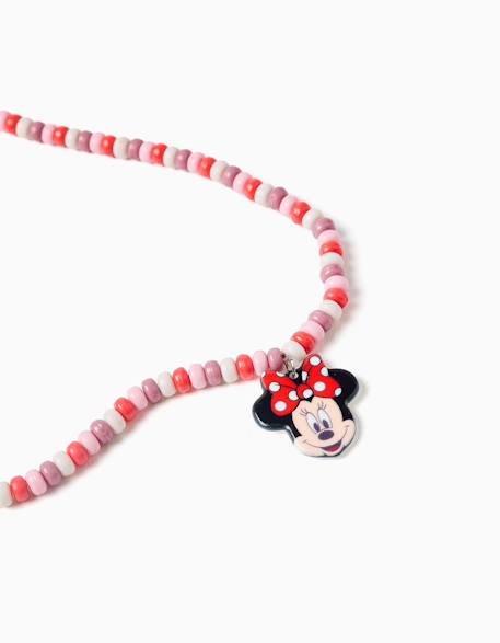Collier avec perles et pendentif minnie Rose clair 2 - vertbaudet enfant 