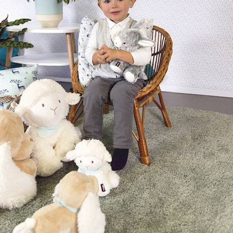 Peluche régliss assise avec foulard brodé – dès la naissance Gris, blanc, bleu 4 - vertbaudet enfant 