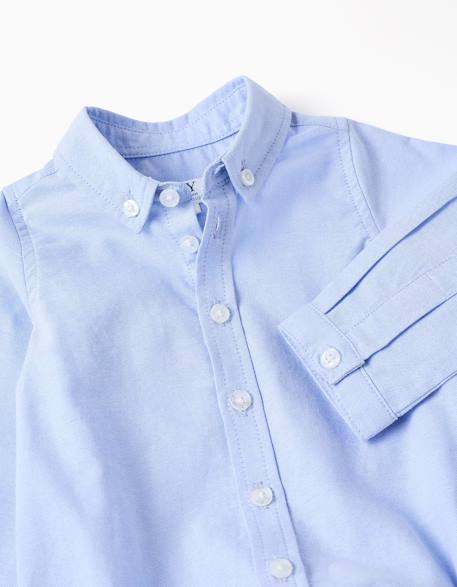 Body-chemise en coton à manches longues Beige+Bleu clair 7 - vertbaudet enfant 