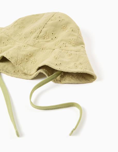 Bob en coton avec broderie anglaise Vert clair 2 - vertbaudet enfant 