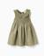 Robe bi-matière avec fleurs brodées Vert foncé 1 - vertbaudet enfant 