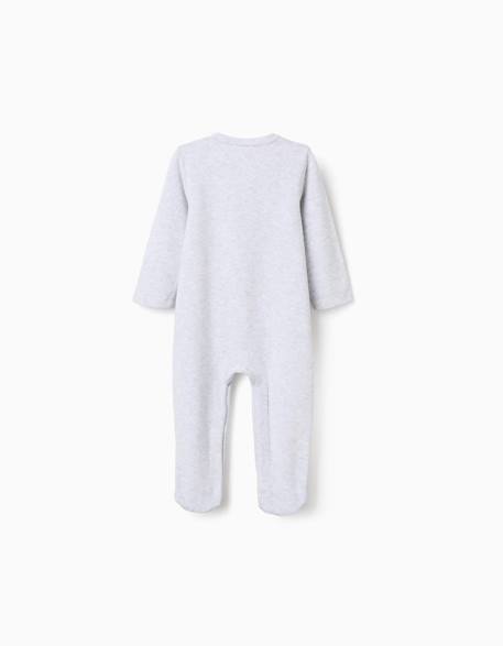 Grenouillère en velours avec imprimé super Gris clair 2 - vertbaudet enfant 