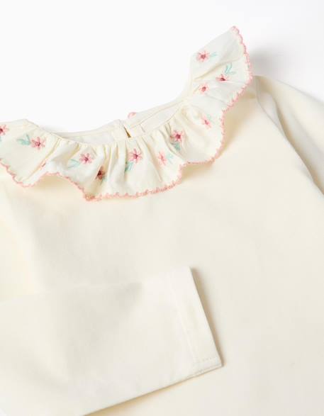 Babygrow à manches longues avec col en dentelle Blanc 2 - vertbaudet enfant 