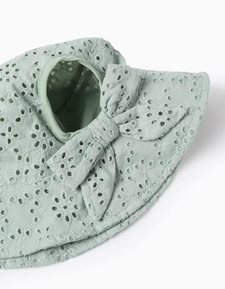 Bob en coton avec broderie anglaise Vert clair 3 - vertbaudet enfant 