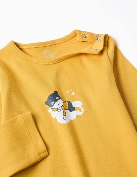 Grenouillère en coton à imprimé Jaune 3 - vertbaudet enfant 