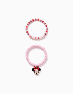 Lot de 2 bracelets avec perles et minnie  - vertbaudet enfant