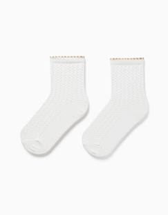 Chaussettes avec jacquard et lurex  - vertbaudet enfant