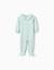 Grenouillère en coton rayée Vert clair 1 - vertbaudet enfant 