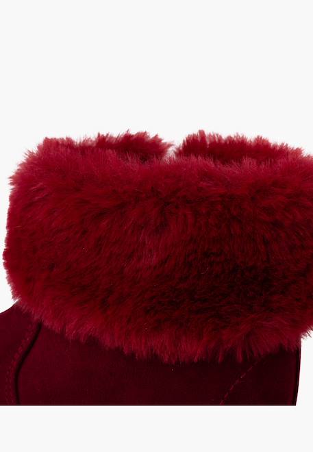 Bottes fille col fourrure semelle fine Bleu marine+Bordeaux+Camel 12 - vertbaudet enfant 