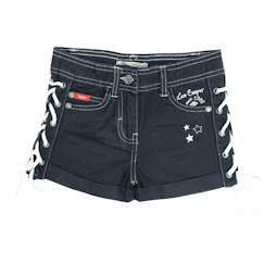 Short en jeans fille avec decor tressé  - vertbaudet enfant