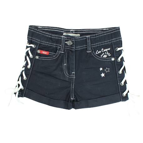 Fille-Short en jeans fille avec decor tressé