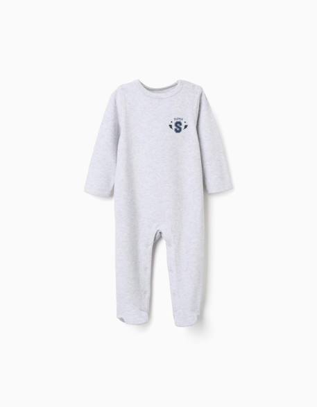 Bébé-Grenouillère en velours avec imprimé super
