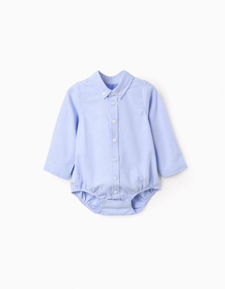 Bébé-Body-chemise en coton à manches longues