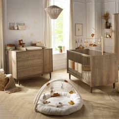 Chambre et rangement-Chambre bébé, lit évolutif et commode à langer - mokka
