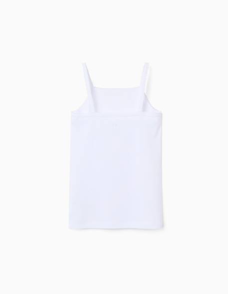 Lot de 3 tops à bretelles en coton Blanc 2 - vertbaudet enfant 