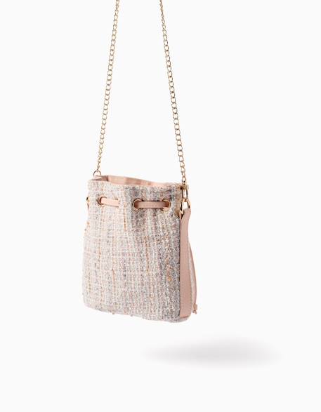 Sac seau en tweed Rose clair 3 - vertbaudet enfant 