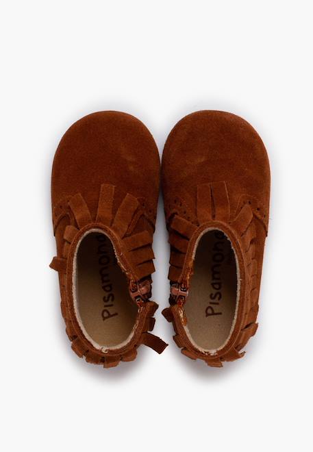Bottes fille franges broguing fermeture éclair Camel+Gris+Taupe 5 - vertbaudet enfant 