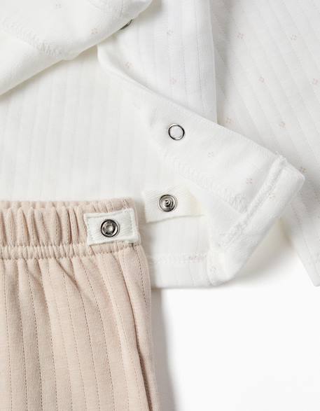 Pyjama long en coton matelassé Blanc 4 - vertbaudet enfant 