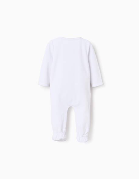 Grenouillère en velours avec ouverture frontale Blanc 2 - vertbaudet enfant 