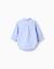 Body-chemise en coton à manches longues Beige+Bleu clair 6 - vertbaudet enfant 