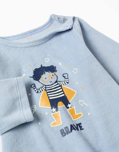 Pyjama en velours qui brille dans le noir Bleu clair 3 - vertbaudet enfant 