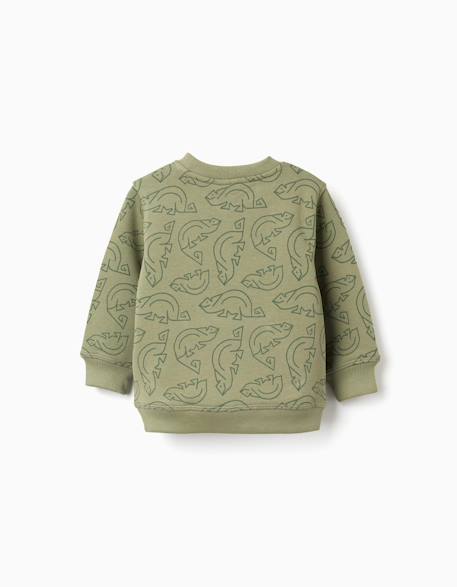 Sweat en coton avec motif caméléon Vert foncé 2 - vertbaudet enfant 