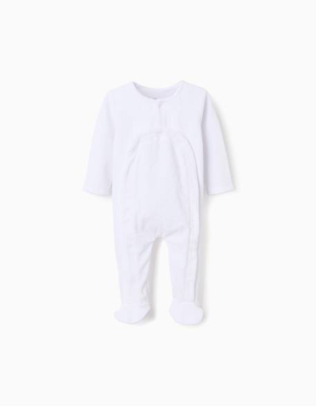 Bébé-Grenouillère en velours avec ouverture frontale