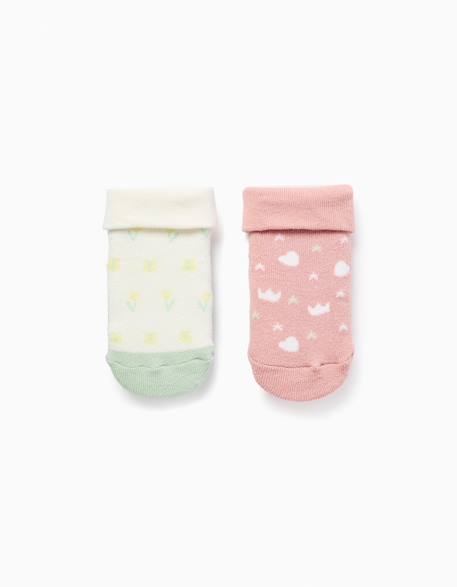 Bébé-Chaussettes, Collants-2 chaussettes antidérapantes à motif