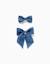 Lot de 2 pinces avec nœuds en coton Bleu+Rose 1 - vertbaudet enfant 
