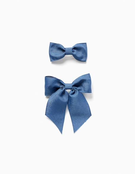 Bébé-Accessoires-Accessoires cheveux-Lot de 2 pinces avec nœuds en coton