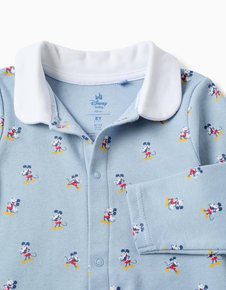 Combinaison en coton avec motif mickey Bleu clair 3 - vertbaudet enfant 