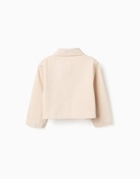 Veste en sergé avec broderie au point de croix Beige 2 - vertbaudet enfant 