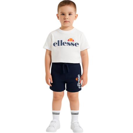 Ensemble 3 pièces t-shirt manches courtes short et sac à imprimé Marine 1 - vertbaudet enfant 