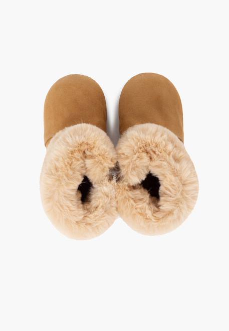 Bottes fille col fourrure semelle fine Bleu marine+Bordeaux+Camel 17 - vertbaudet enfant 