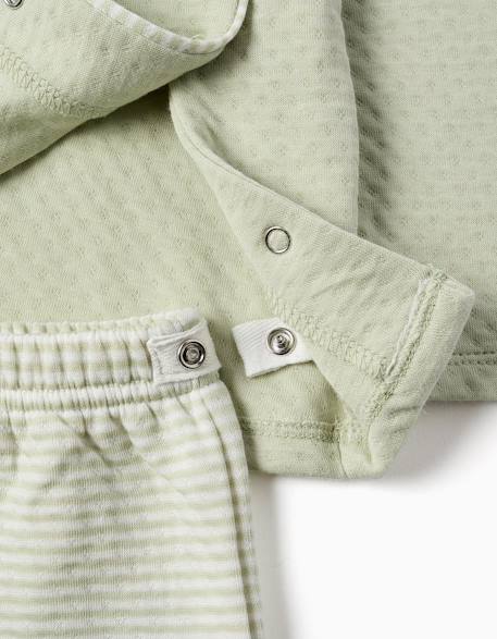 Pyjama long en coton matelassé Vert clair 4 - vertbaudet enfant 