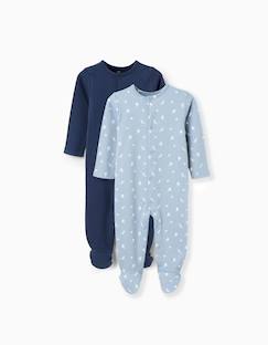 Bébé-Pyjama, surpyjama-2 grenouillères en coton côtelées/imprimées