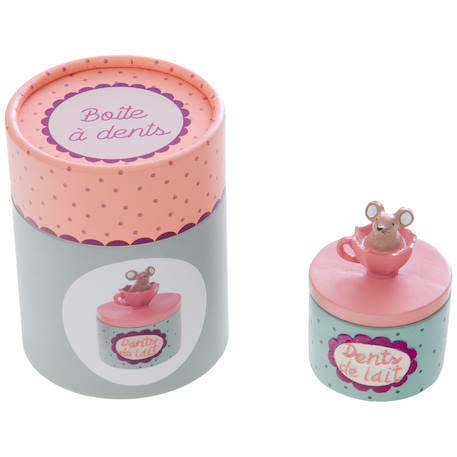 Boîte à dents de lait décorative avec petite souris Rose, bleu, blanc 4 - vertbaudet enfant 