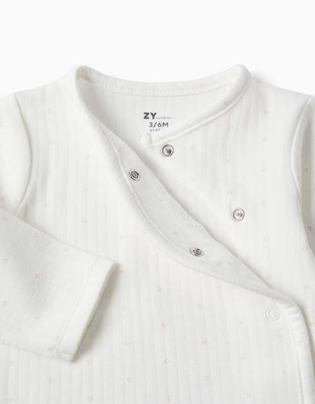 Pyjama long en coton matelassé Blanc 3 - vertbaudet enfant 